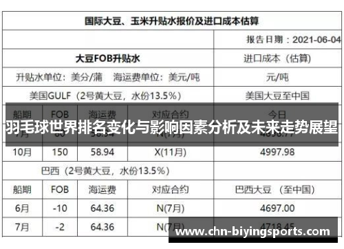 羽毛球世界排名变化与影响因素分析及未来走势展望